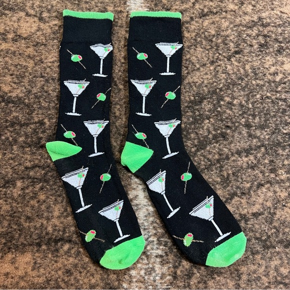 Men’s Martini print Dress Socks - worn - Picture 1 of 3